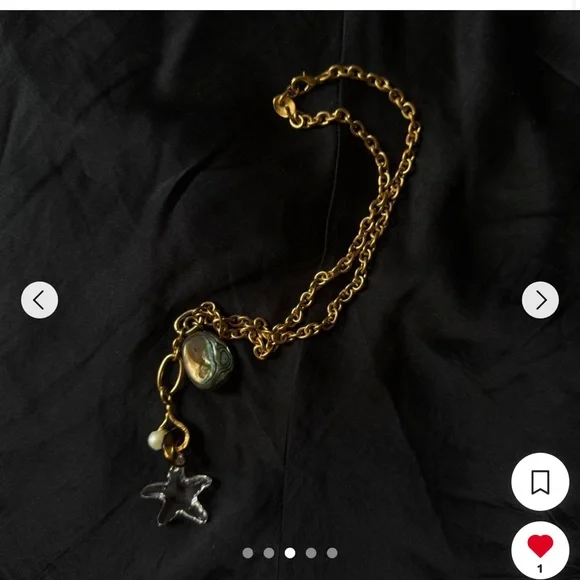 Chan Luu Gold Necklace with Star and Pearl Charms - Picture 3 of 5